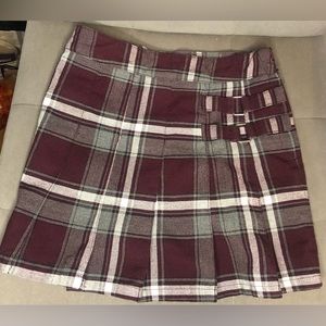 French Toast Girls Burgundy & Gray Plaid Skort Size 6